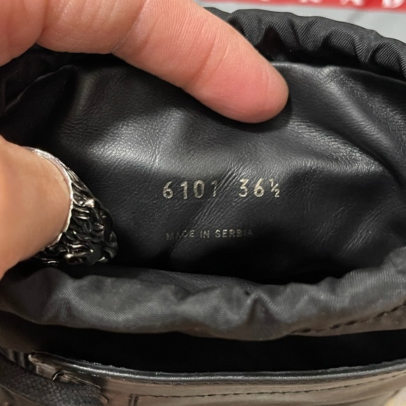 Like New Women‘s Size 6.5 Prada Leather Combat Boots With Drawstring Fasteners - Picture 7 of 12